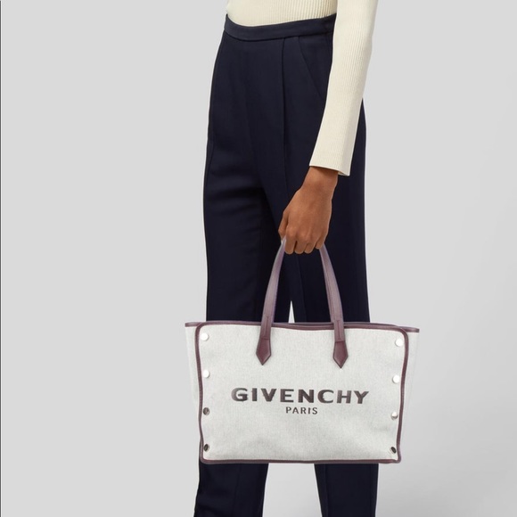 Givenchy Medium Cabas Bond Canvas Leather Shopper Tote Bag - Picture 4 of 11